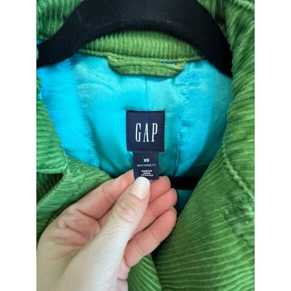 GAP Maternity Green Corduroy Double-Breasted Peacoat Jacket XS - Picture 7 of 10